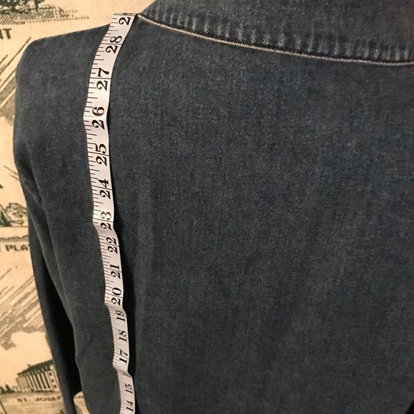 Med Cherokee Denim Oversized Blazer ♥ Deep Pockets - Picture 13 of 16